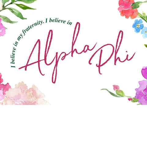 Alpha Phi Tulsa, website and creative designed by Janzen Designs